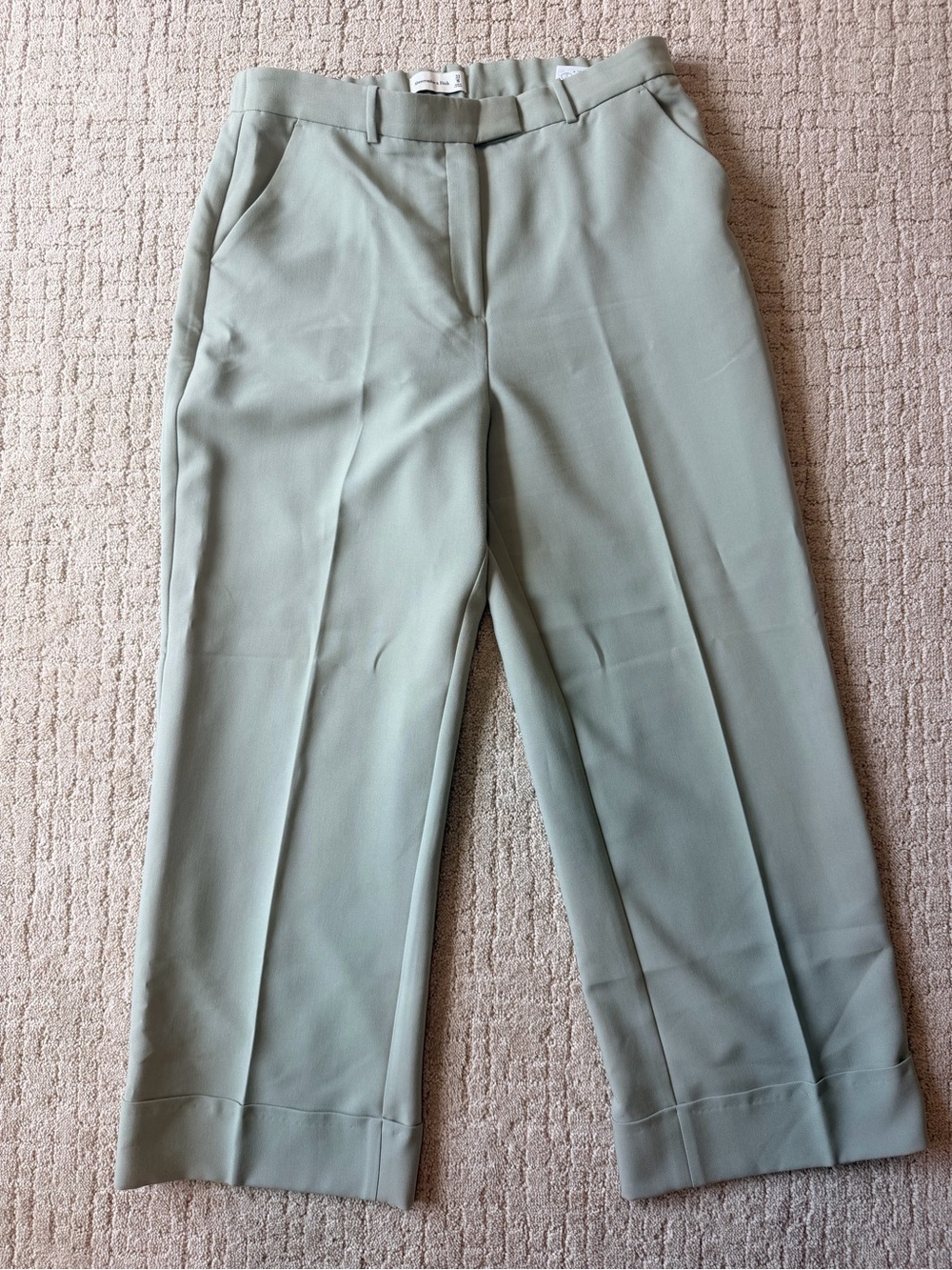 Abercrombie & Fitch Sloane Wide-Leg Pants in Light Sage Green - SIZE 16